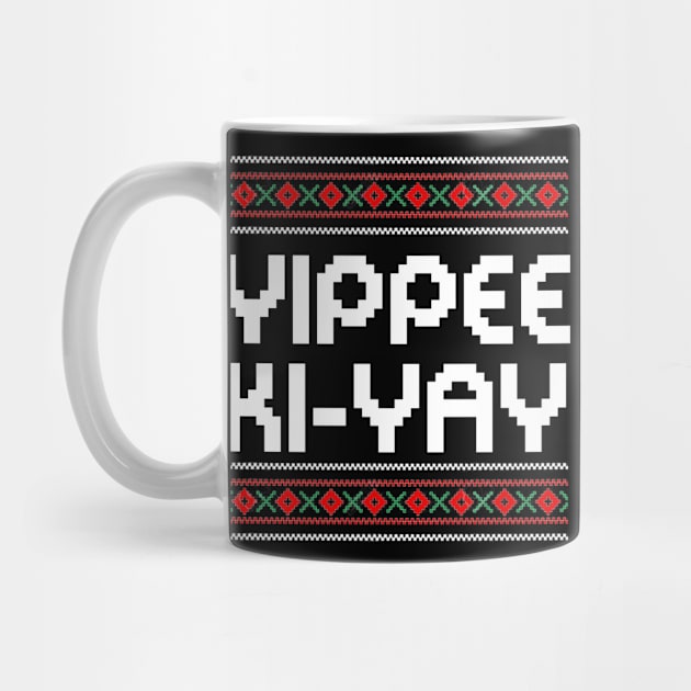 Yippee-Ki-Yay Funny Christmas Cross Stitch Pullover by BilieOcean